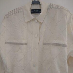 Vintage  80's  Ellen Tracy size 12   ivory/cream   linen suit jacket